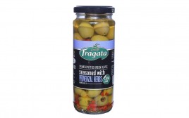 Fragata Spanish Pitted Green Olives, Seasoned with Provenzal Herbs  Glass Jar  330 grams